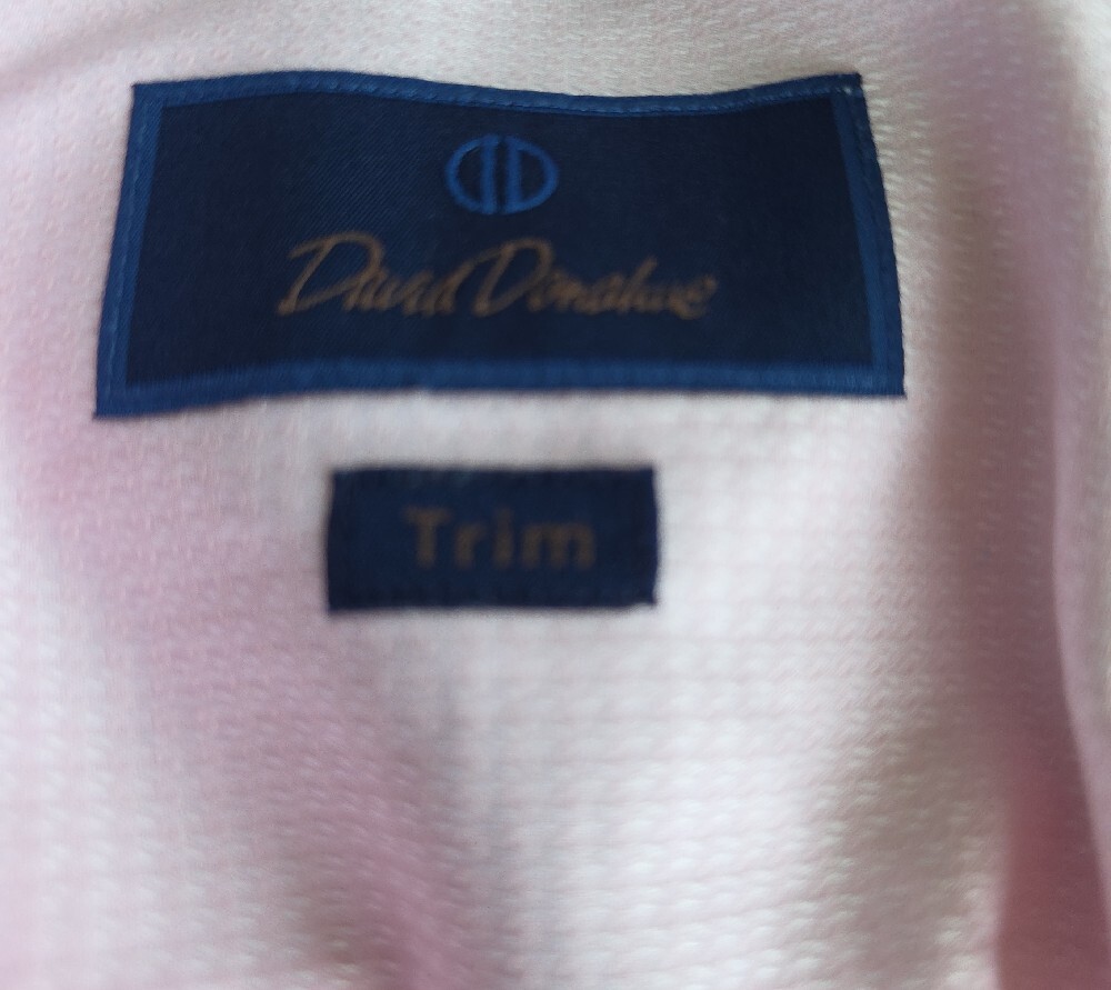 Mens Dress  Pink Trim-fit Shirt David Donahue - Picture 4 of 5